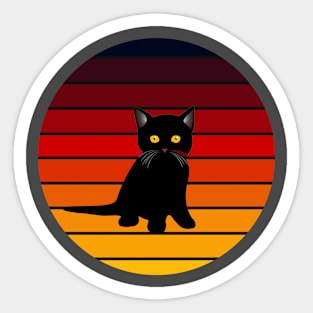 Vintage Black Cat Sticker